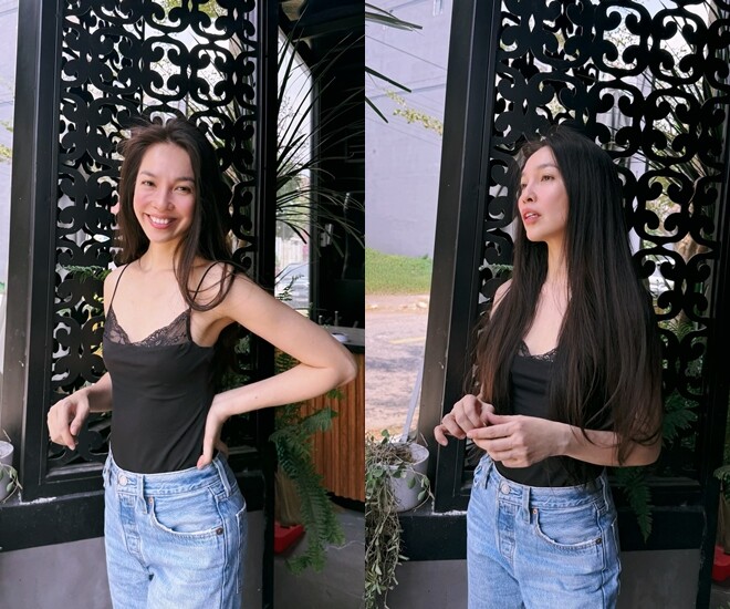 Hiền Thục hài hước kể lại câu chuyện với người yêu cũ.