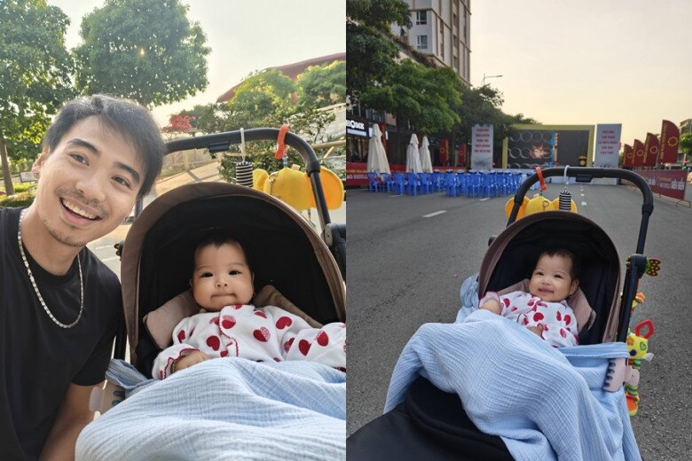 Chồng H’Hen Niê không quên khoe con gái tươi rói khi dạo với ba.