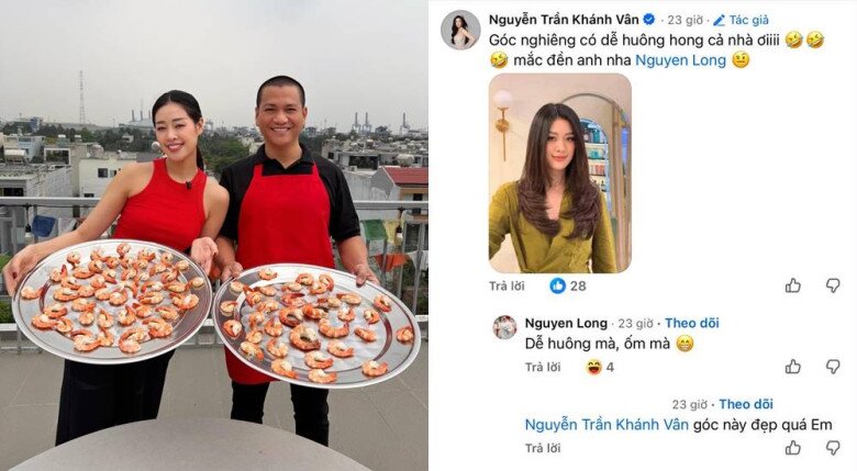 Màn tương tác dễ thương của Khánh Vân và chồng khiến dân mạng “ghen tỵ”.