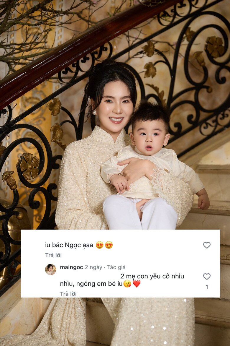 Mai Ngọc và rất thân thiết với thành viên gia đình nhà chồng. 