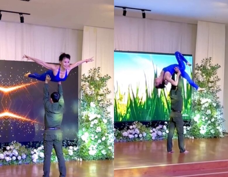 Mẹ Hồ Ngọc Hà tích cực tham gia các cuộc thi về yoga.