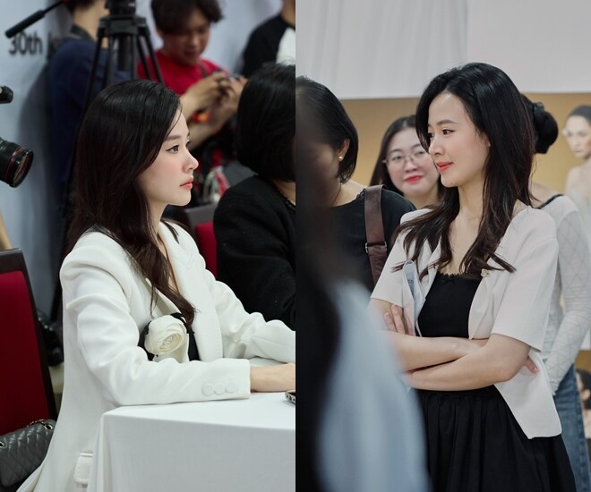 Midu xuất hiện với thần thái “không phải dạng vừa” trong buổi chấm điểm đồ án cho sinh viên.