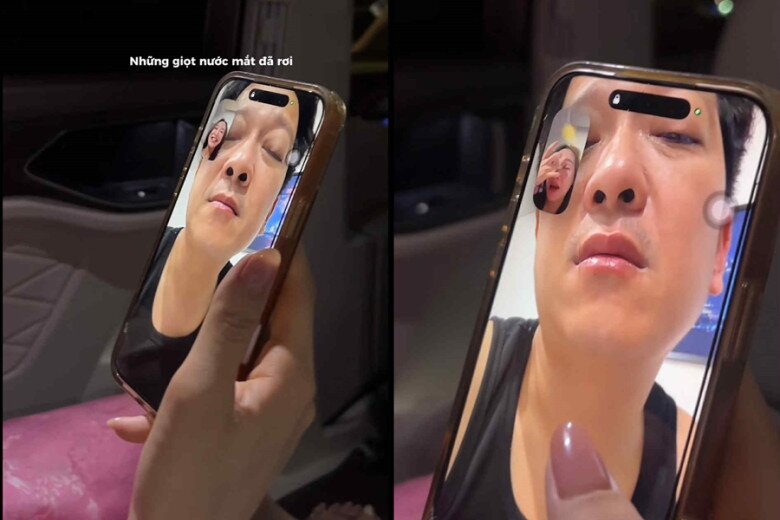 Nhã Phương an ủi chồng nhưng sau đó cũng rơi nước mắt vì buồn.