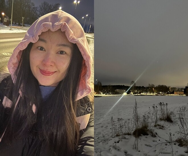 Mạc Anh Thư đứng giữa thời tiết lạnh giá của Phần Lan và suy nghĩ về quyết định rời Việt Nam sang xứ người.