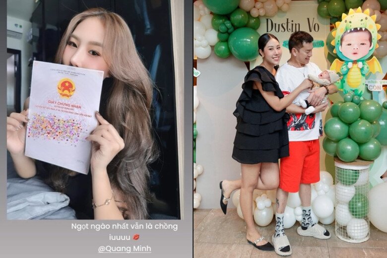 Tăng Khánh Chi khoe món quà là mảnh đất do Quang Minh mua tặng.