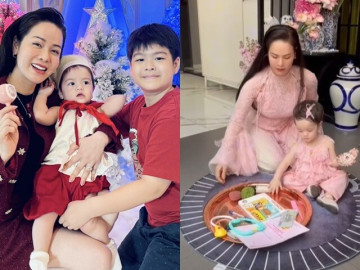 Ái nữ lai nhà Nhật Kim Anh chọn nối nghiệp mẹ trong ngày thôi nôi, được anh trai chung nửa huyết thống tặng quà "khủng"