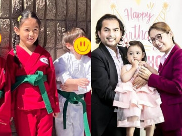 Con gái Đức Tiến ngày càng xinh xắn, thừa hưởng gen chiều cao của bố mẹ, được ông bà ngoại ở Mỹ chăm sóc