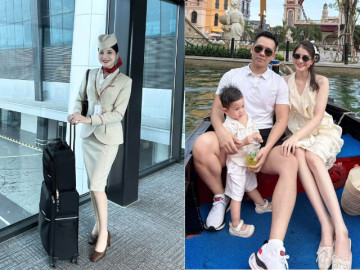 Yêu con - Nữ tiếp viên hàng không Việt trên máy bay nền nã chuyên nghiệp, rời cabin là mẹ bỉm xinh trẻ như chị của con trai