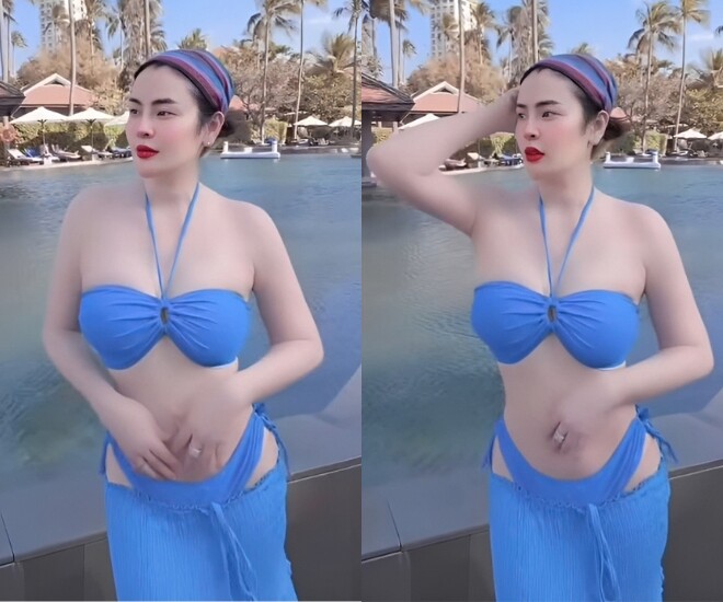 Phương Lê - vợ NSƯT Vũ Luân khoe body nuột nà sau gần 4 tháng sinh con thứ 4.