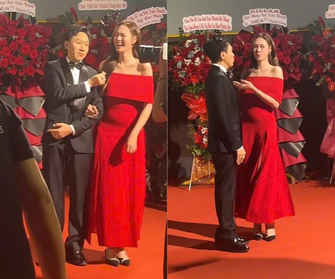 Anh Phạm - bà xã Anh Đức lộ vòng hai khác lạ khi sánh đôi chồng - Nguồn: Kênh @yenca83