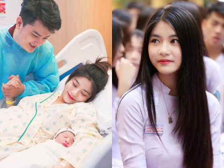 Bà bầu - Nữ sinh THPT TP.HCM được chủ tịch đem vàng "khủng" hỏi cưới, ăn Tết xong liền vào viện đẻ, nằm giường ôm con vẫn xinh