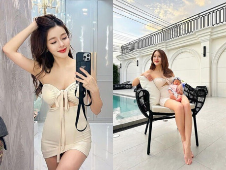 Nữ DV nổi tiếng khoe ảnh bế con 2 tuần tuổi trong biệt thự sang chảnh, ai nấy chỉ nhìn một chi tiết trên cơ thể cô