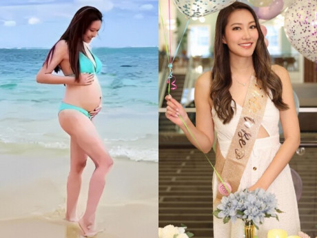Á hậu bỏ showbiz lấy chủ thầu xây dựng, 2 năm dính bầu 2 bé, khoe bụng vượt mặt với bikini "đốt mắt" người xem