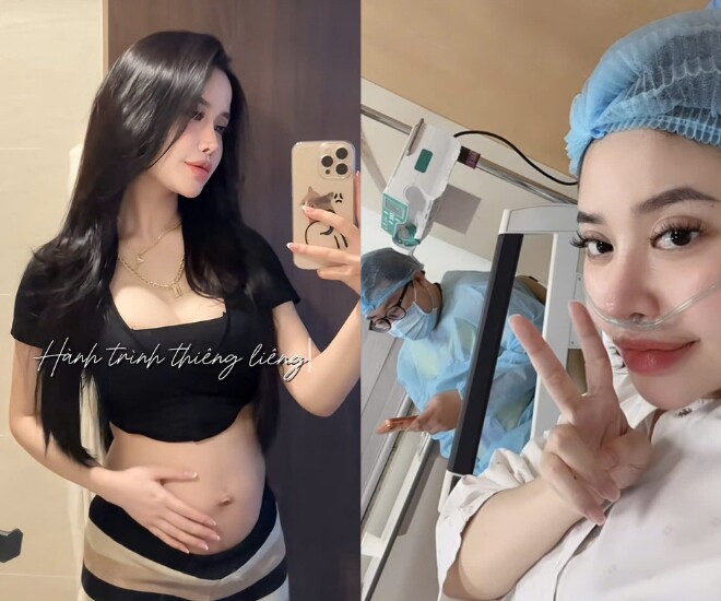 10X xinh đẹp từ lúc bầu bí đến khi lên bàn đẻ.