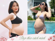 Bà bầu - Ngắm loạt sao nữ Việt vén áo khoe bụng bầu: Người nóng bỏng với đồ tắm bé xíu, người được chồng vuốt ve khen xinh
