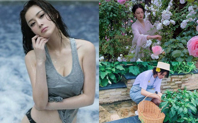 Mẹ một con giờ sống yên bình, một tay cải tạo sân vườn 100m2 rợp hoa lá như một nông dân chính hiệu.