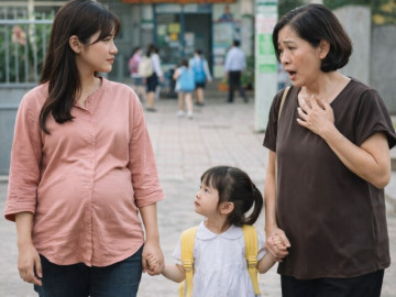 Bà bầu - Đưa con 3 tuổi đi nhà trẻ tình cờ gặp lại mẹ chồng cũ, nhìn vào bụng tôi mặt bà biến sắc