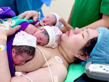 Bà bầu - Vượt nỗi đau mất con, Gen Z An Giang vỡ oà mang tam thai, 2 công chúa 1 hoàng tử sau 5 năm chờ đợi