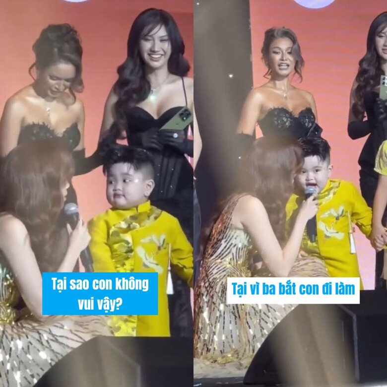 Con trai Lê Dương Bảo Lâm khiến MC nữ xinh đẹp amp;#34;đứng hìnhamp;#34; khi chân thật nói amp;#34;Ba bắt con đi làmamp;#34; trên sân khấu - 3