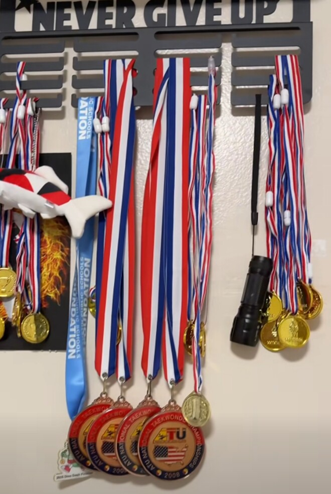 Hàng loạt huy chương vàng ở nhiều lĩnh vực khác nhau của bé Minh Trí.