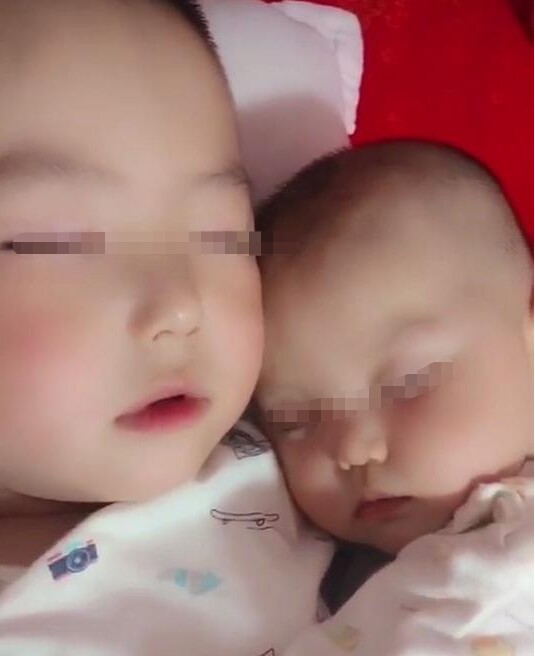 Hai anh em má kề má ngủ say đầy yêu thương lúc bố mẹ không có nhà.