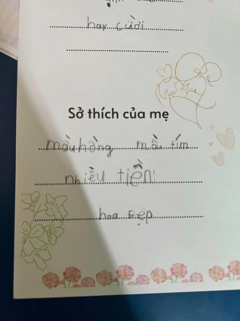 Cười ngất với tấm thiệp bé tả mẹ: Mẹ con chỉ thích nhiều tiền, không nấu ăn nhưng bố hỏi ăn gì thì mắng bố - 4