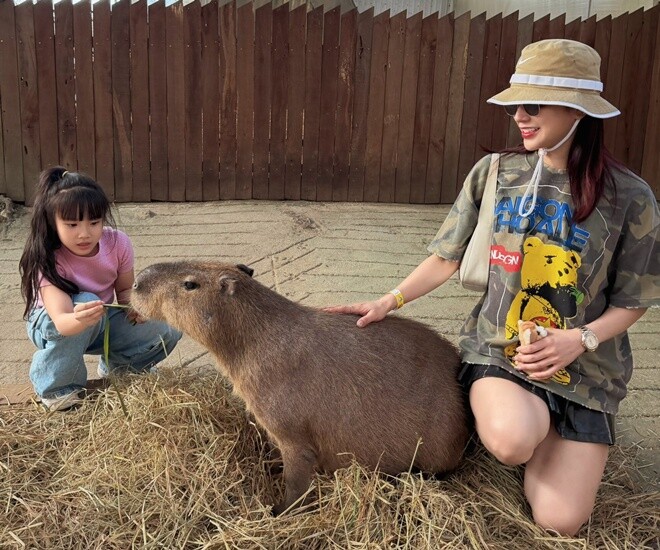 Diệp Lâm Anh sum vầy cùng hai con đầu năm 2026, người đi đường kể cảnh cô một nách hai con đầy vất vả - 1