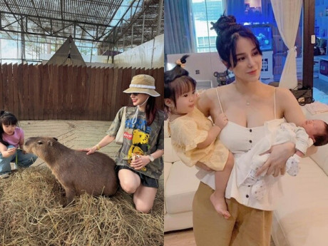 Diệp Lâm Anh sum vầy cùng hai con đầu năm 2026, người đi đường kể cảnh cô một nách hai con đầy vất...