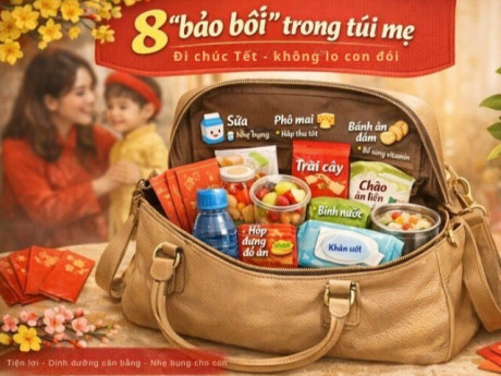 Yêu con - 8 "bảo bối" trong túi giúp mẹ thoải mái cùng con đi chúc Tết họ hàng ngày xuân, không lo con đói
