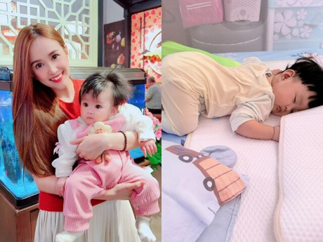 Yêu con - Nữ DV "Gạo nếp gạo tẻ" khoe tư thế ngủ kỳ lạ của con, dân tình rần rần: "Em bé siêu thông minh"