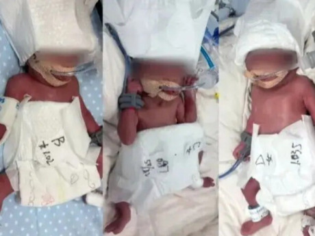 Bà bầu - Vợ 24 tuổi mang thai tự nhiên, sinh một lần 5 em bé, câu nói của chồng gây xúc động