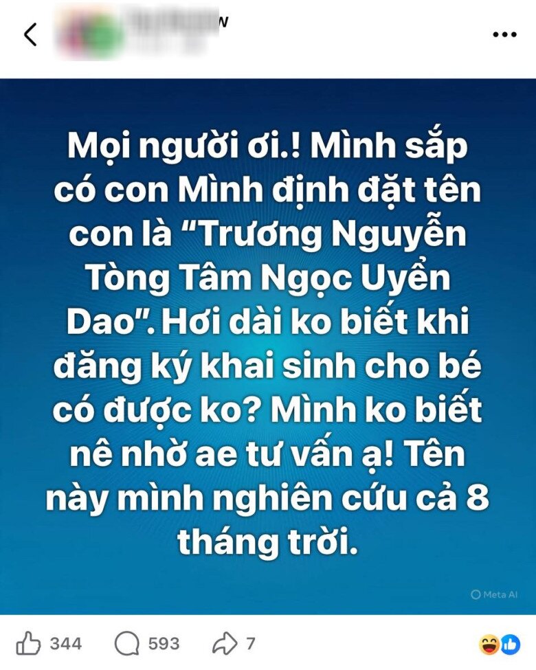 Mẹ định đặt tên con gái 7 chữ: Trương Nguyễn Tòng Tâm Ngọc Uyển Dao, dân mạng sửa lại tên 4 chữ vừa chuẩn vừa hay - 2