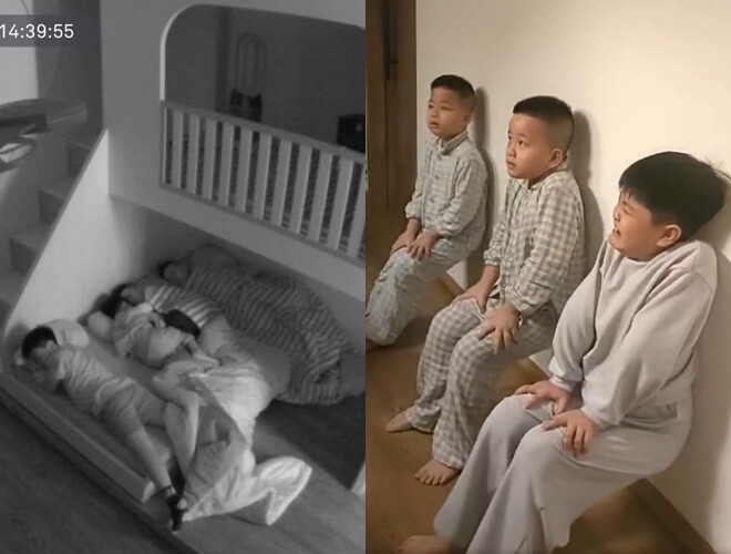 2 con nhỏ cô Văn Thùy Dương và các cháu nội cùng ăn cùng ngủ và cùng bị phạt như nhau.