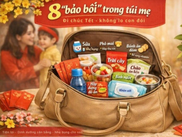 Yêu con - 8 "bảo bối" trong túi giúp mẹ thoải mái cùng con đi chúc Tết họ hàng ngày xuân, không lo con đói