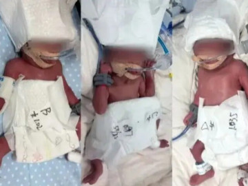 Bà bầu - Vợ 24 tuổi mang thai tự nhiên, sinh một lần 5 em bé, câu nói của chồng gây xúc động