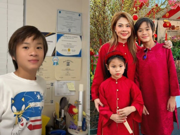 Yêu con - Jacky Minh Trí 14 tuổi để tóc dài, hiền lành, học giỏi, Thanh Thảo thưởng nóng cho ăn thịt 10 triệu/kg