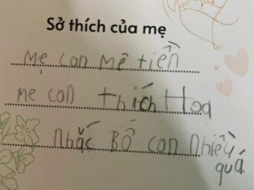 Yêu con - Cười ngất với tấm thiệp bé tả mẹ: Mẹ con chỉ thích nhiều tiền, không nấu ăn nhưng bố hỏi ăn gì thì mắng bố