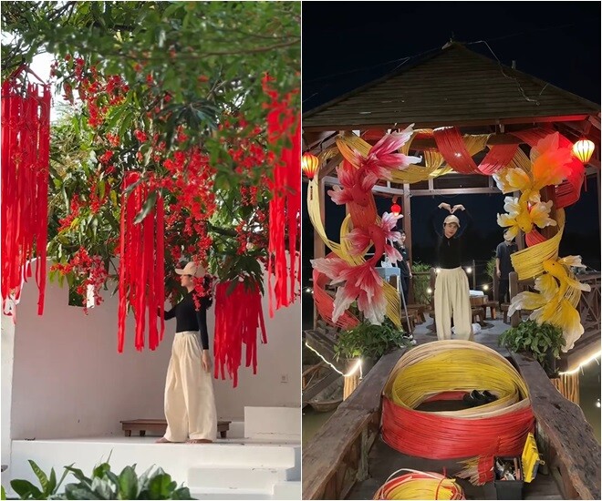 Không chỉ trang trí, Vân Trang còn tự tay handmade các món đồ treo theo xu hướng, biến những nguyên liệu bình dị trở nên sang trọng.