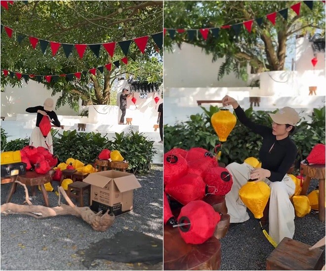 Khác với vẻ ngoài lộng lẫy trên phim, Vân Trang khi về quê là một thợ decor thực thụ. Cô chọn cách tự tay làm mọi thứ thay vì thuê mướn để tiết kiệm chi phí và thể hiện đúng ý đồ cá nhân.