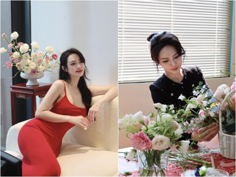 Bạn gái mới của thiếu gia Đức Phạm quyến rũ cắm hoa, khéo chẳng kém các "phu nhân hào môn"