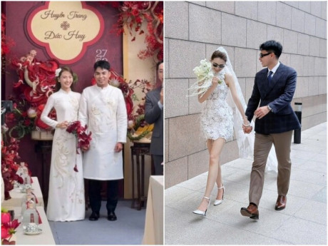 MC Mù Tạt rạng rỡ bên tiền vệ Đức Huy trong lễ ăn hỏi, dở khóc dở cười khi bố mẹ chồng chỉ trao vàng cho con dâu