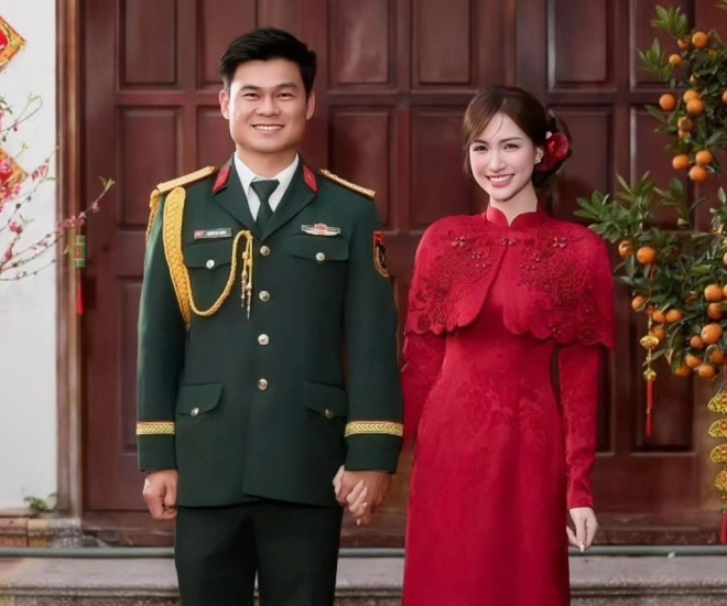 Hòa Minzy công khai chồng quân nhân.