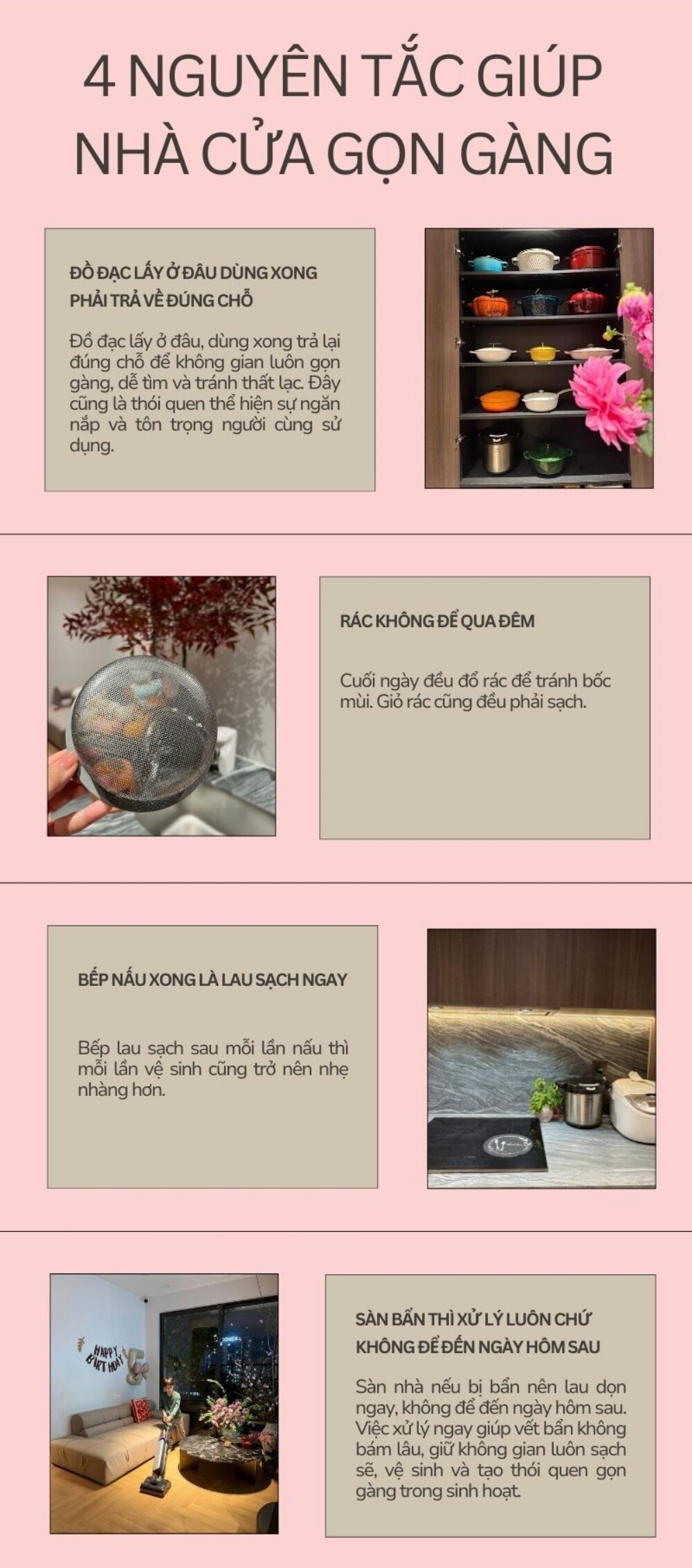Mẹ 3 con Hà Nội giữ nhà sạch bóng nhờ 4 nguyên tắc nhỏ, góc bếp lúc nào cũng rợp sắc hương - 8