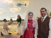 Yêu - Cô dâu Việt được chồng Ả Rập Xê Út cầu hôn trên trực thăng ở Dubai, rước dâu bằng xế hộp bạc tỷ