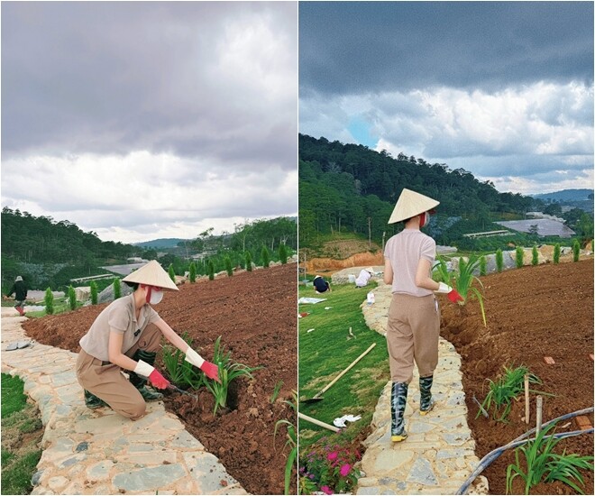 Với cô, việc được chạm tay vào đất cát và chăm chút cho thiên nhiên chính là lúc cô được hòa mình trọn vẹn nhất vào hơi thở của đất trời.
