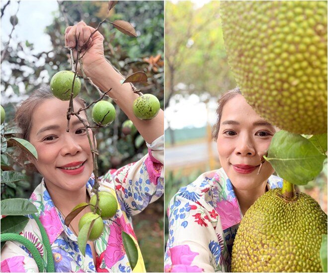 Mỹ Lệ tự nhận là nông dân và việc đầu tiên khi đến cơ sở mới là chạy xung quanh đếm xem bao nhiêu cây mít, xoài, vú sữa, thanh long, sakê… chứ chẳng quan tâm vào mục chính.