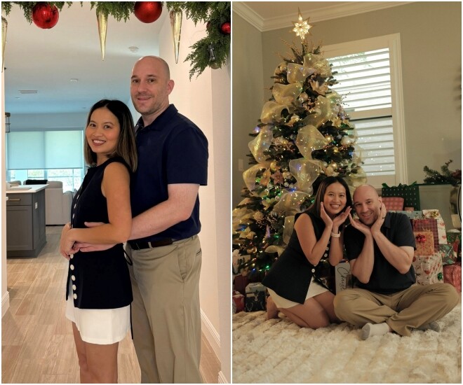 Chị Mi và ông xã.