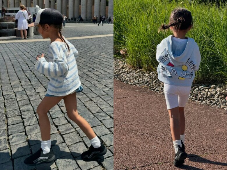 Bé Lisa sở hữu tỉ lệ chân thon dài.