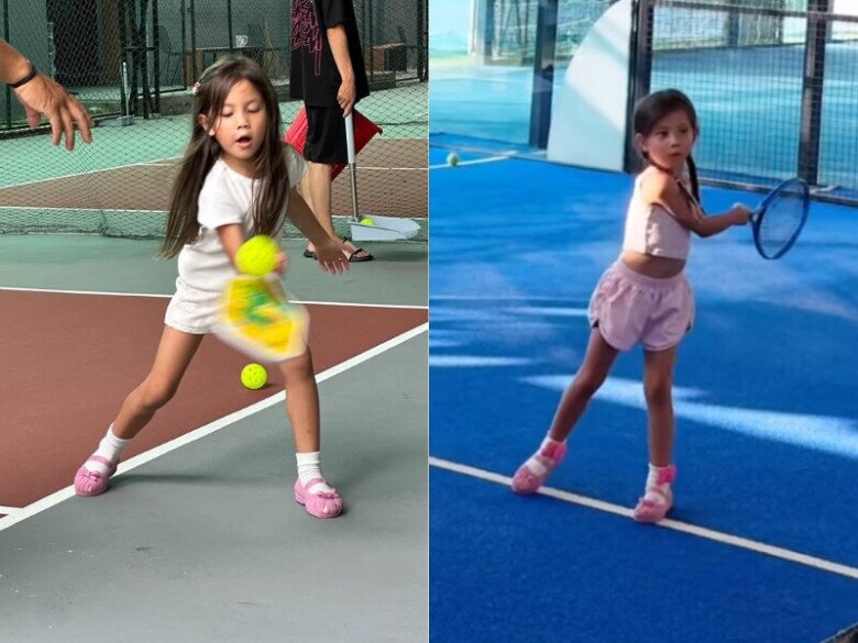 Cô bé rèn luyện thể thao từ bé giúp phát triển chiều cao.