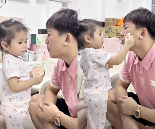 Châu Khải Phong hết mực yêu chiều con gái.